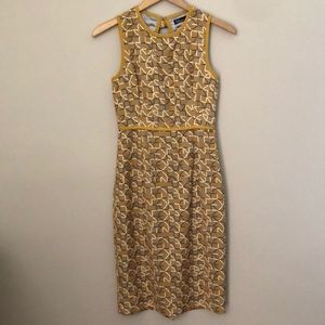 Golden geometric patterned dress